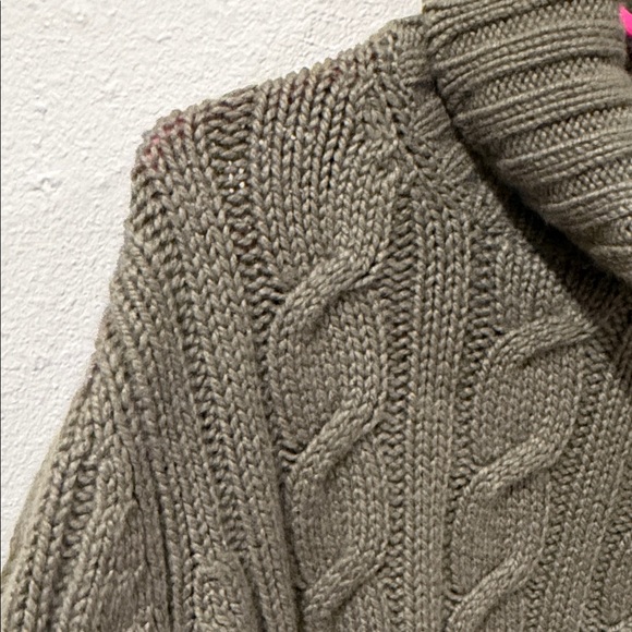 Barneys New York Olive Cable Knit Sweater - Picture 4 of 13